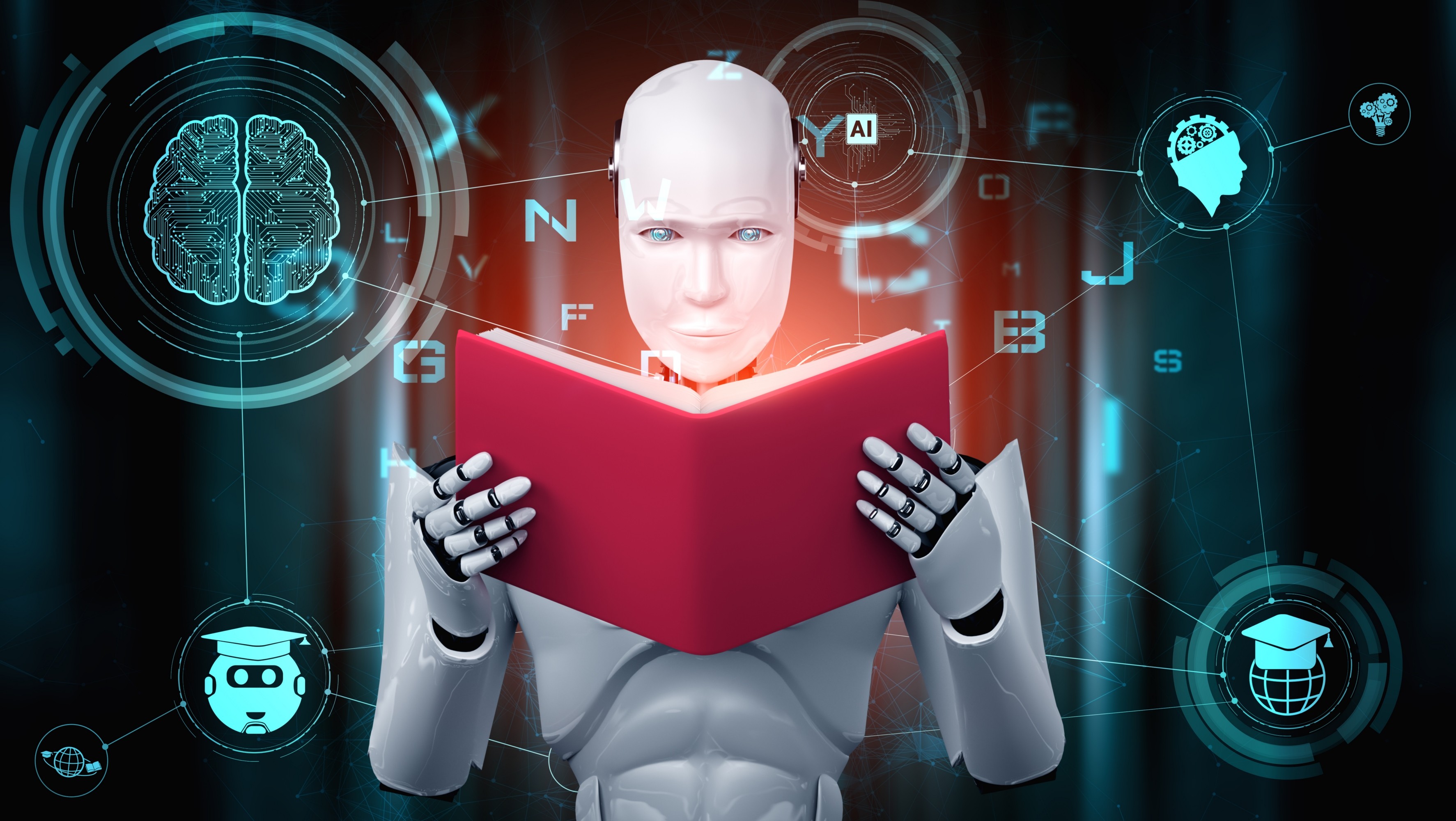 AI reading a book